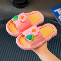 Children's flower pattern non-slip slippers  Pink
