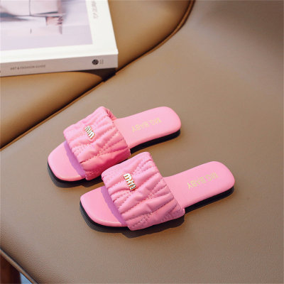 Korean style children's fashion small fragrance soft-soled flip-flops for girls
