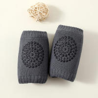Solid Color Knitted Knee Pads  Dark Grey