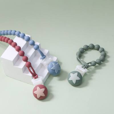 Baby pacifier clip baby teether integrated food grade silicone can be boiled to prevent chain falling off