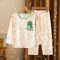 Daily home suits cartoon fashion pajamas children's home clothes men's and women's suits baby  Beige