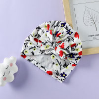 Baby Pure Cotton Floral Printed Bowknot Headwrap  Red
