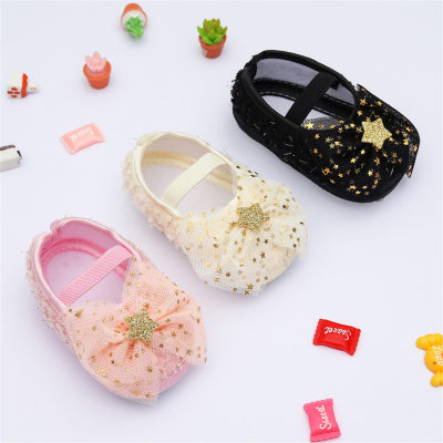 Baby Glitter Bow Soft Sole Princess Shoes