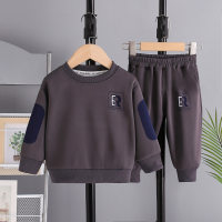Children's Autumn Suit Two-piece Men's and Women's Baby Sweater + Pants Trendy Casual and Versatile Chinese Cotton 1-15 Years Old  Gray