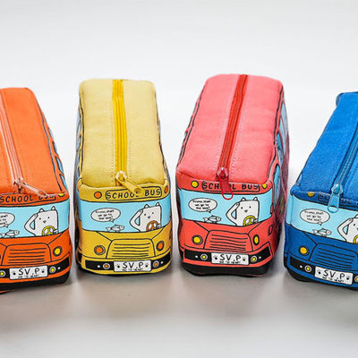 Saco de lápis de ônibus de desenho animado
