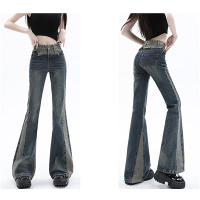 High-rise panelled bootcut jeans