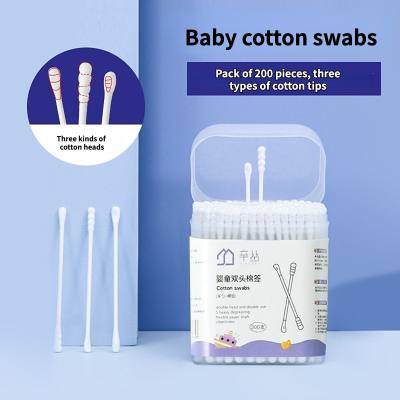 Hisopos de algodón de doble cabeza para niños, cuchara para limpieza de orejas de bebé, hisopos de algodón, limpieza de orejas para bebés