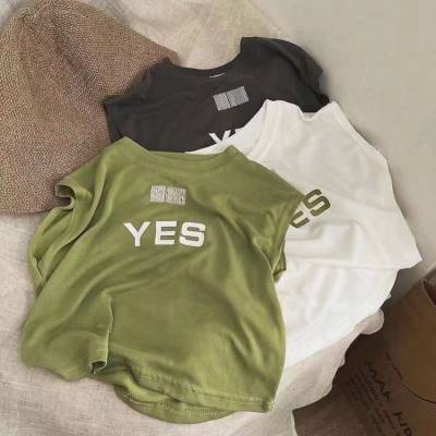 100% cotton children's sleeveless T-shirt new summer cute baby small children boys and girls tops vest letter printing