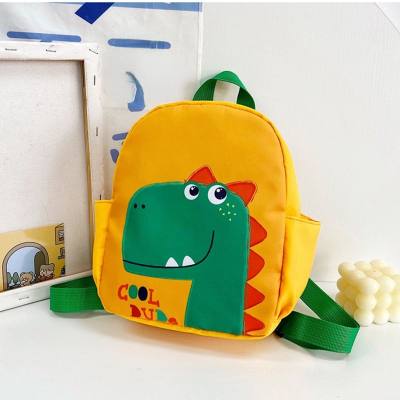 Yellow cartoon print kindergarten backpack school bag