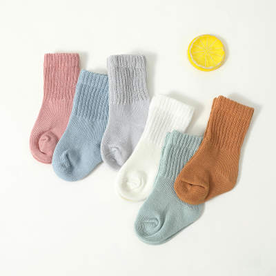 Hibobi Baby 6 pacotes de meias de meia panturrilha de cor sólida