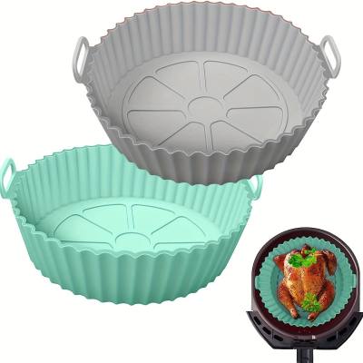 Air fryer silicone baking tray foldable round baking tray