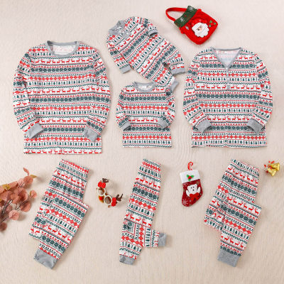 Pijamas casuales navideños para toda la familia Tops y pantalones