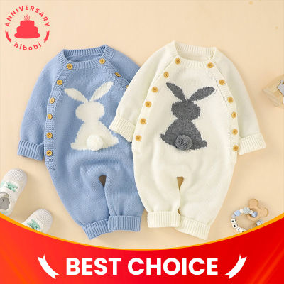 Baby Rabbit Pattern Long Sleeve Knitted Jumpsuit