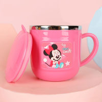 Taza de agua para niños de Disney, taza de leche para bebé de acero inoxidable 316 para el hogar, taza anticaída para la boca del jardín de infantes  Multicolor