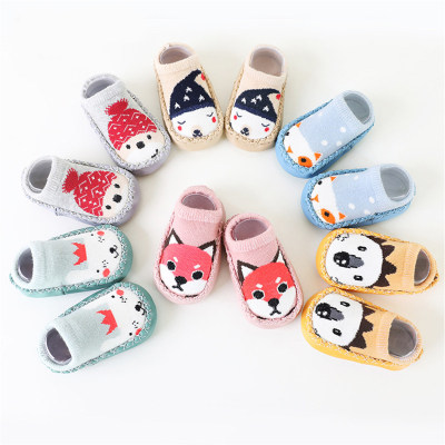 Rutschfeste Baby-Socken aus reiner Baumwolle im Cartoon-Tier-Stil