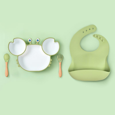 Crab silicone dinner plate set four pieces in four colors