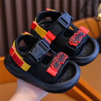 Sandalen mit skalierbarer Alphabet-Schnalle für Kinder  Schwarz