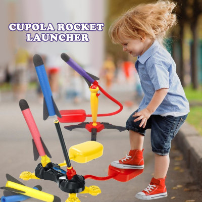 Kid Toy Rocket Launcher Colorful Foam Rockets & Sturdy Launcher Stand