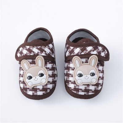Sapatos infantis com estampa de coelho bebê com sola macia
