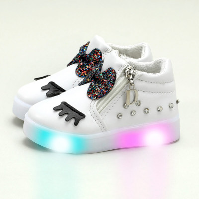 Toddler Girl Luminous Bowknot Sneakers