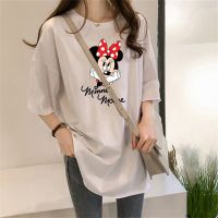 Teen girly cartoon Mickey multi-color T-shirt top  White