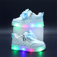 Children's printed bow light-up sneakers  Blue