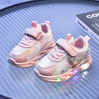 Niedliche LED-Licht-Flyknit-Sneaker im Prinzessinnen-Stil für Kleinkinder  Rosa
