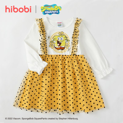 SpongeBob SquarePants × hibobi Polka dot Long Sleeve Dress