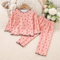 2piece Toddler Girl Allover Heart Printed Long Sleeve Top  Matching Pants  Pink