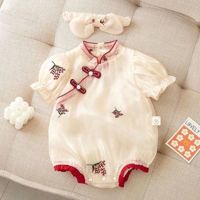 Infant and toddler swaddling clothes summer baby girl cute cheongsam harem Chinese style classical clothes triangle swaddling clothes