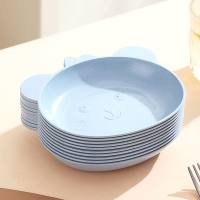 Cartoon bear Japanese style home light luxury small dinner plate  Blue