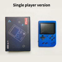 Handheld children's 400-in-1 game console, game box single and double  Blue
