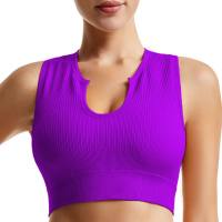 Sports bra for women running shockproof yoga vest without steel ring gathering anti-sagging fitness sports bra set  Dark purple