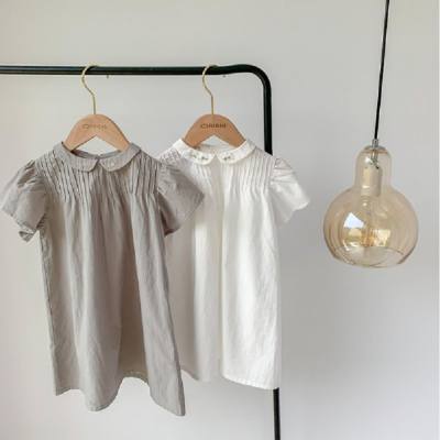 Falda para niñas, vestido de bebé con escote pequeño bordado, una pieza, novedad de verano 24, ropa de comercio exterior para niños de 3 a 8 años