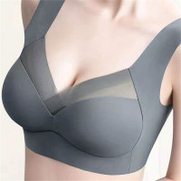 Women's Solid Color Seamless Bra  Navy Blue