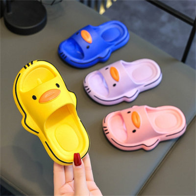 Sandales d'intérieur antidérapantes à semelles souples pour enfants, motif canard