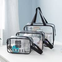 Transparente Kosmetiktasche Internet-Promi-Ins-Stil superheiße kleine tragbare Reisetasche für Frauen große Kapazität wasserdichte Kulturtasche Aufbewahrungstasche  Transparent