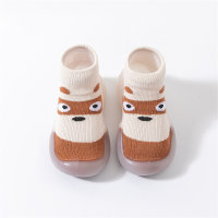 Sapatos infantis antiderrapantes com padrão animal para crianças  Café