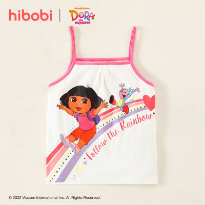 hibobi x Dora Toddler Girls Cute Sweet Printing Cotton Cartoon Vest/Tank
