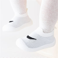 Children's solid color breathable socks shoes toddler shoes  White
