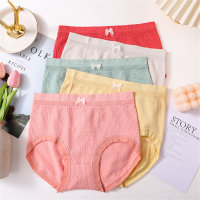Five-pack boxed panties for women, pure cotton crotch, breathable, color-blocked, mid-rise  Multicolor