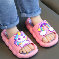 Children's unicorn colorful non-slip slippers  Pink