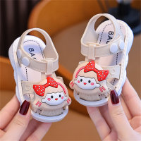 Cartoon princess baby sandals non-slip soft bottom little girl shoes  Beige