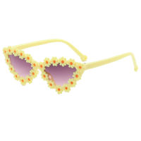 Gafas de sol estilo floral para niña pequeña  Amarillo