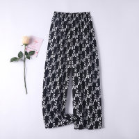 Girls' fresh straight wide-leg pants breathable anti-mosquito pants loose large size home pajamas  Black