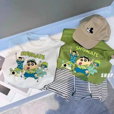100% cotton children's cartoon vest for small and medium children, fashionable T-shirt for boys and girls, printed handsome summer trend