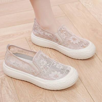 Shoes for women summer new mesh breathable thick-soled women's shoes casual flat-bottomed shallow-mouth women's shoes