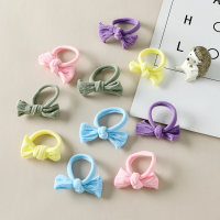 10 piezas de cuerda para el cabello con decoración de lazo de Color sólido para niña  Multicolor