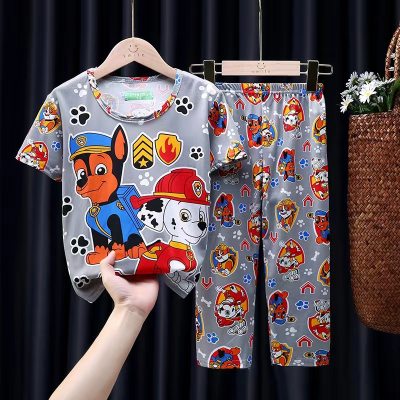 Conjunto de ropa para el hogar para niños de la Patrulla Canina de dibujos animados, conjunto de pijama de 2 piezas