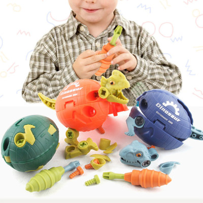 Blocos de construção de dinossauros desmontagem quebra-cabeça de montagem de parafusos brinquedos para crianças